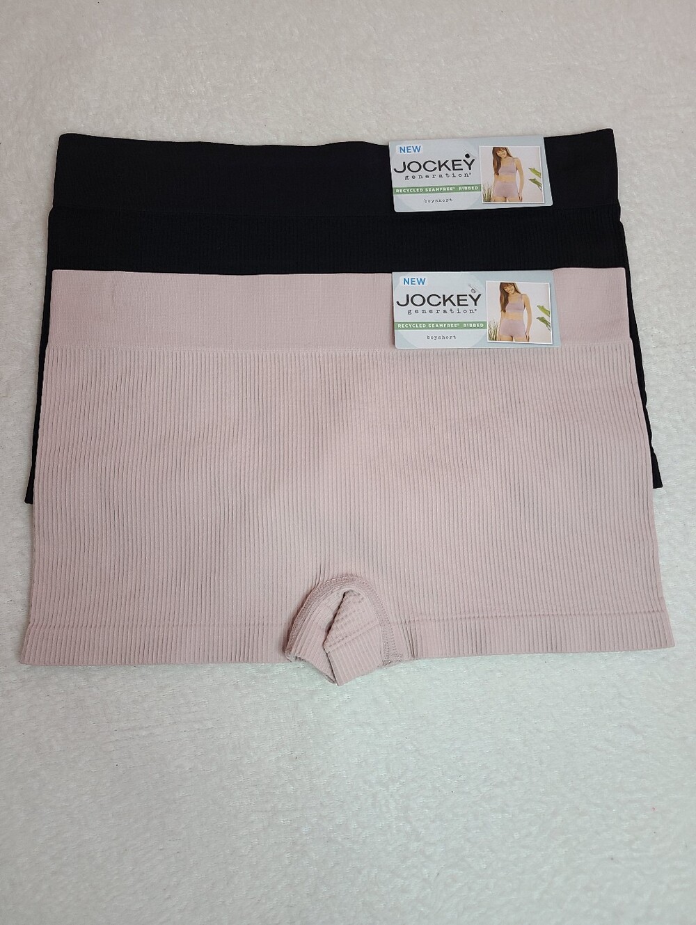 2pk Jockey Seamless Ribbed Nylon Classic Boyshort Panties Size M